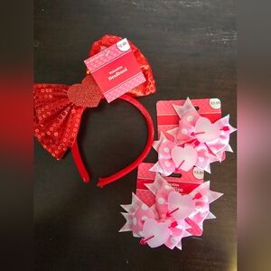Red and Pink Hair Accessories Set